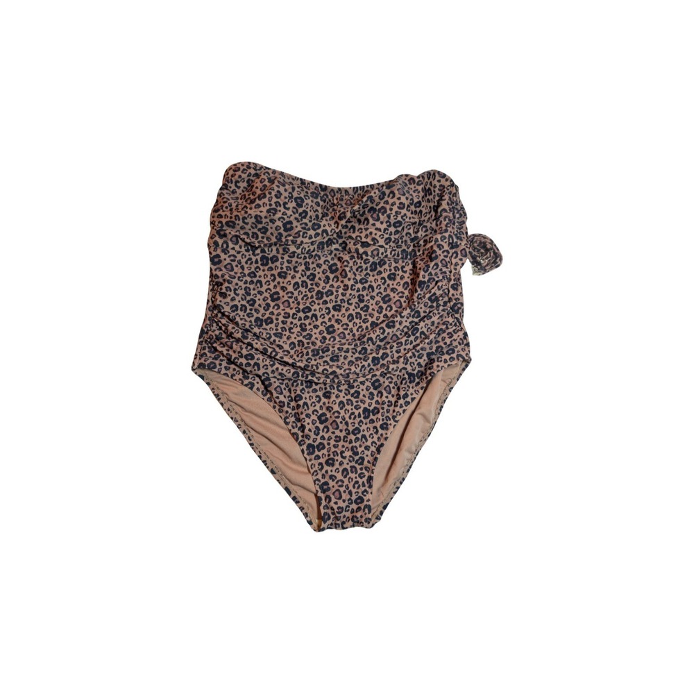 ⭐D4 Women's Size 17 Shade & Shore Leopard Print Strapless One Piece Swim‎ Suit